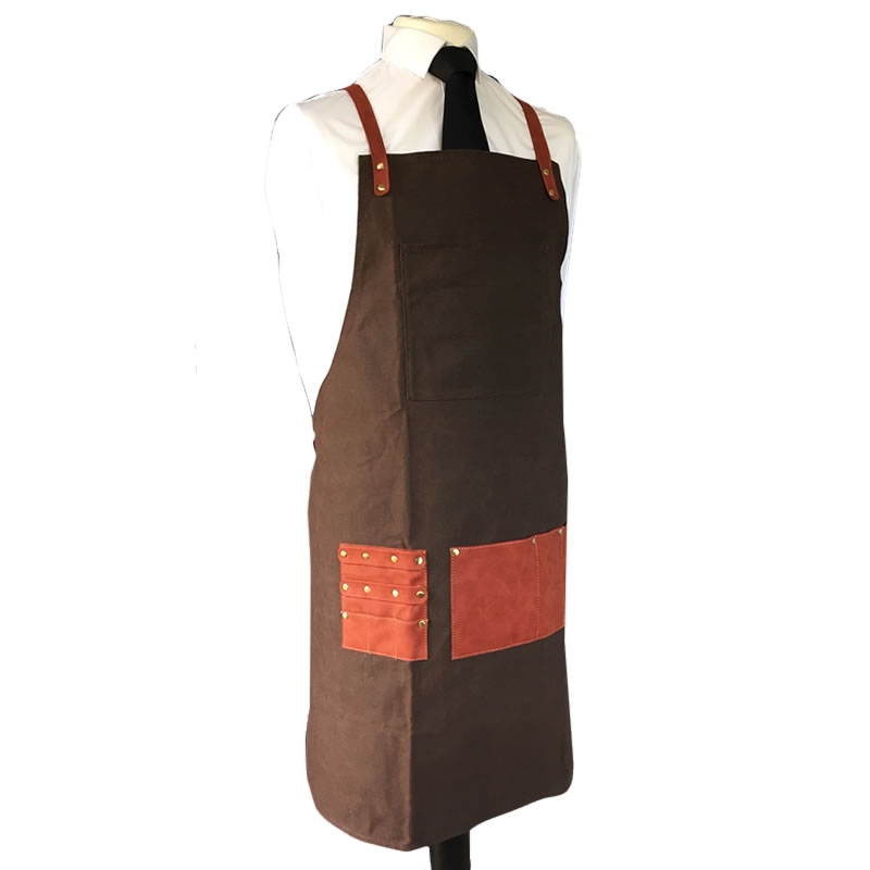 Waxed canvas barber aprons